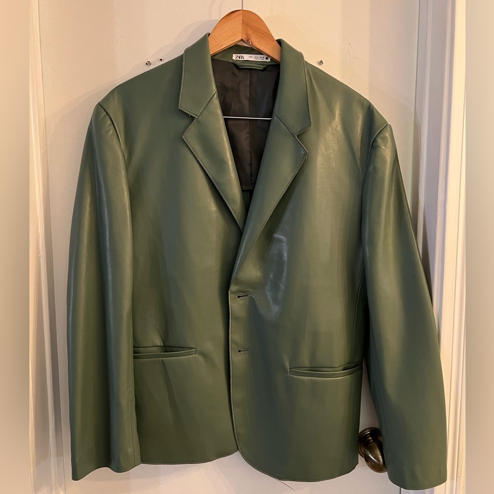 Zara Faux Leather Blazer